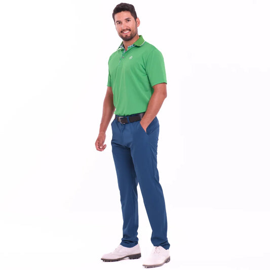 Conjunto pantalón de golf petróleo + polo manga corta verde