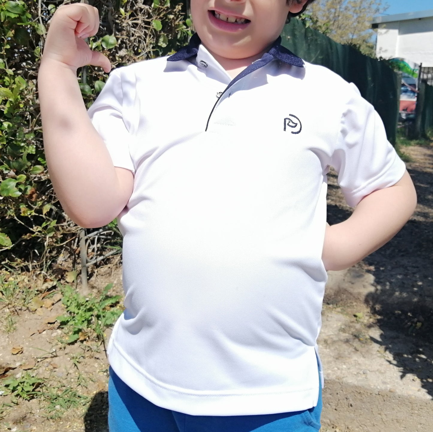 Polo golf blanco UPF 50+, kids
