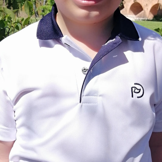 Polo golf blanco UPF 50+, kids