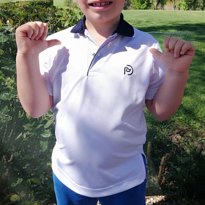 Polo golf blanco UPF 50+, kids
