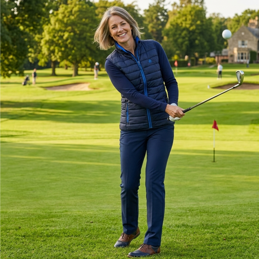 Chaleco acolchado golf, mujer, navy | Repelente al agua
