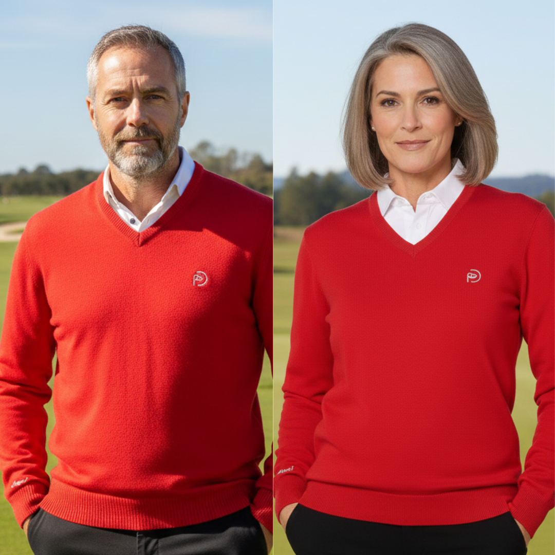 Jersey cuello pico lana rojo, UNISEX