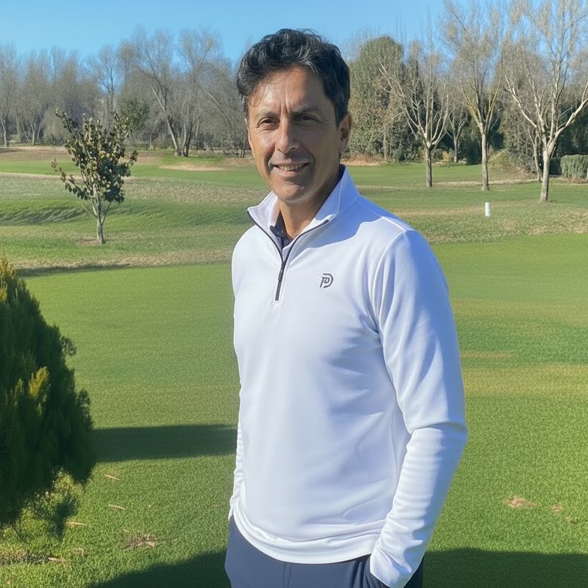 Polo half zip técnico blanco hombre | Ligero, elástico y versátil