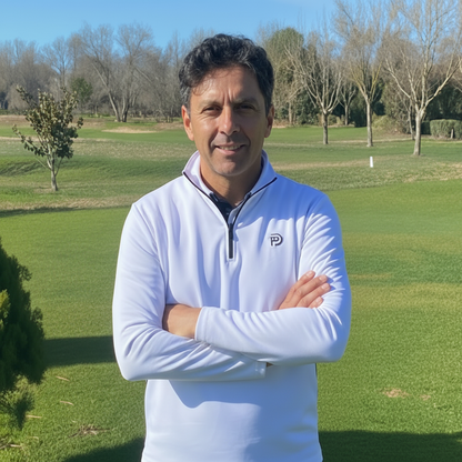 Polo half zip técnico blanco hombre | Ligero, elástico y versátil