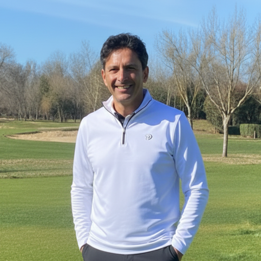 Polo half zip técnico blanco hombre | Ligero, elástico y versátil