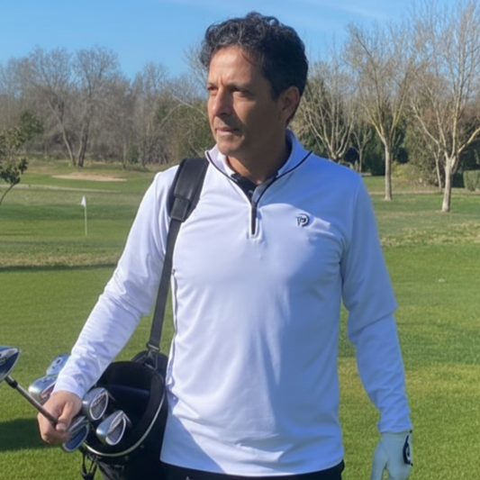 Midlayer media cremallera hombre blanco