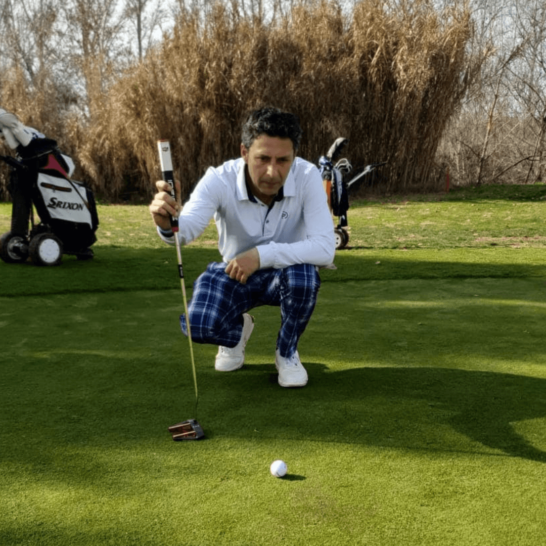 Pantalón de algodón de cuadros azules, hombre - Hoyo 7