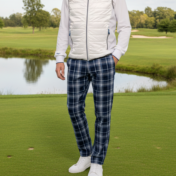 Pantalón golf cuadros azules