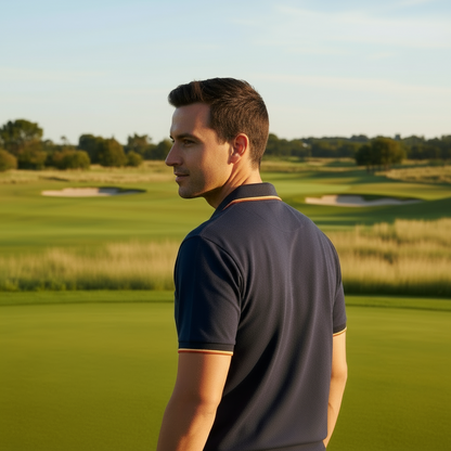 Polo técnico golf marino hombre. ¡Luce tu bandera!
