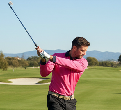 Polo golf térmico fucsia, hombre