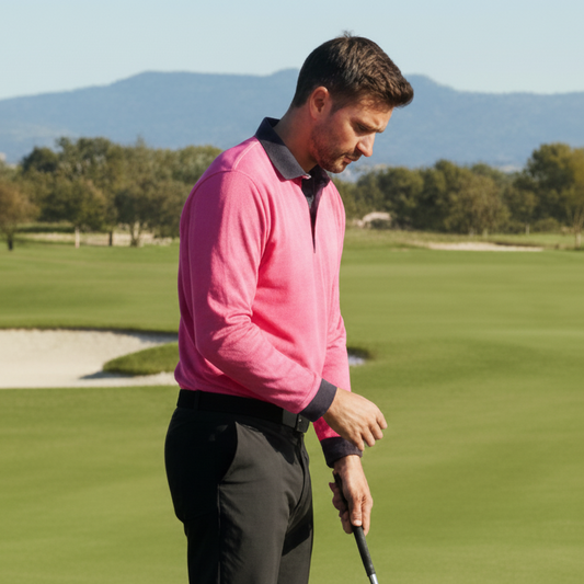 Polo golf térmico fucsia, hombre