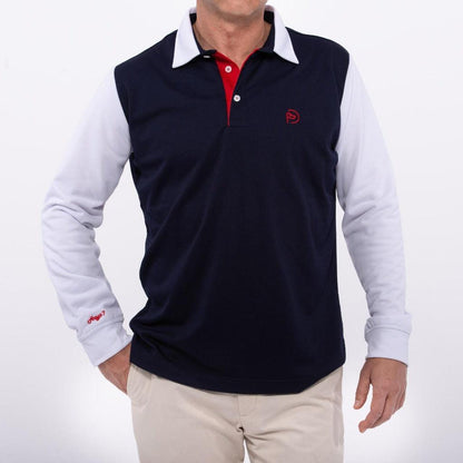 Look 4: Conjunto polo térmico elástico bicolor y pantalón elástico azul marino, hombre - Hoyo 7