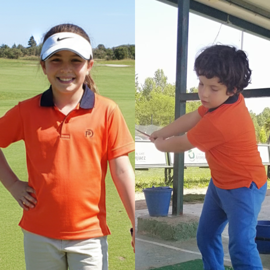 Polo técnico golf naranja kids, muy alegre y favorecedor