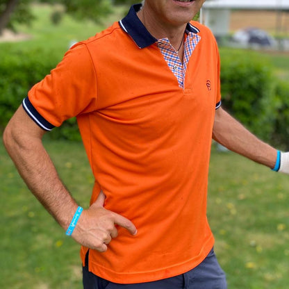 Polo de golf naranja UPF 50+, hombre