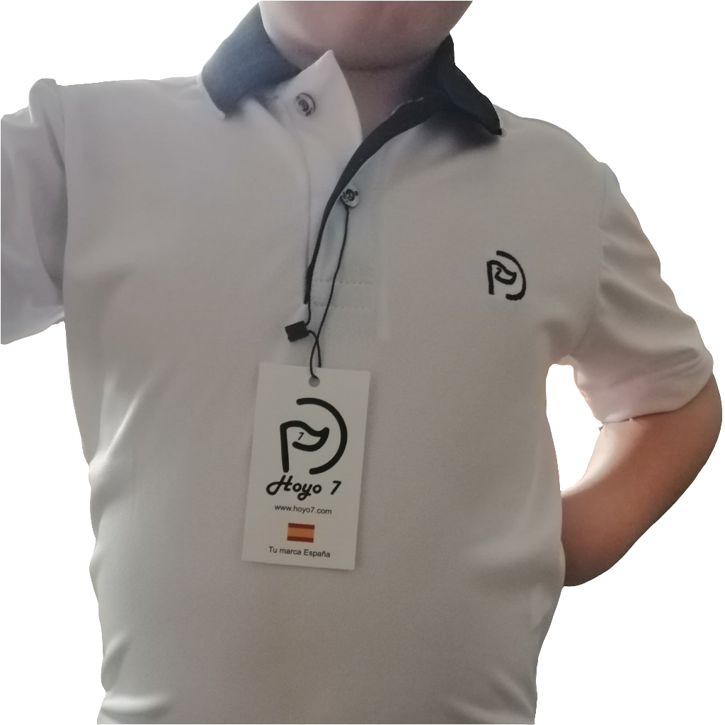 Polo de golf blanco UPF 50+, kids - Hoyo 7