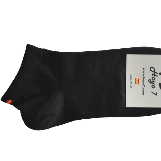 Calcetines tobilleros con bandera de España, negro - Hoyo 7