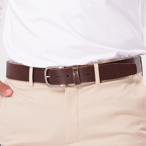 Conjunto pantalón beige TEXAS + cinturón marrón