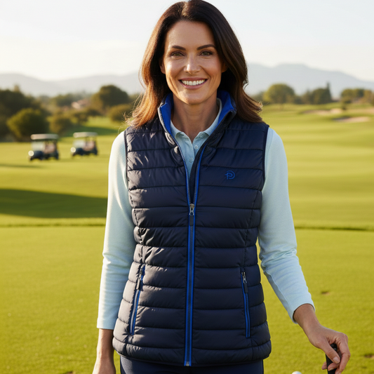 Chaleco acolchado golf, mujer, navy | Repelente al agua