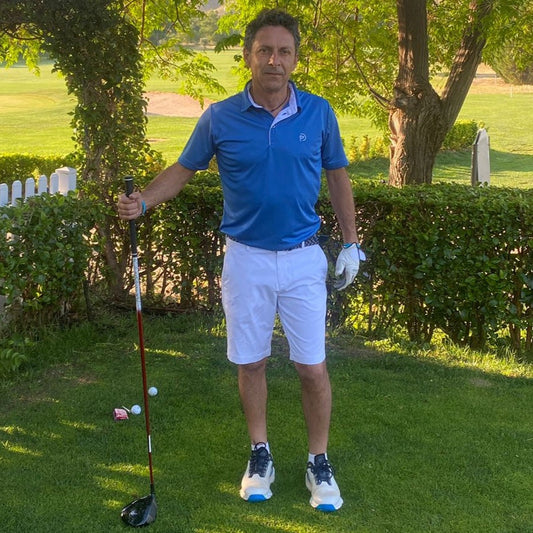 polo golf ultraligero hombre azul