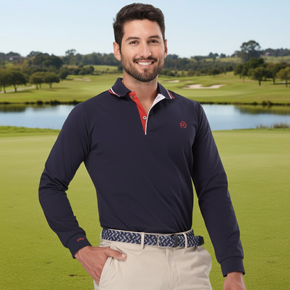 Polo golf térmico elástico, navy, hombre | El preferido de tu armario