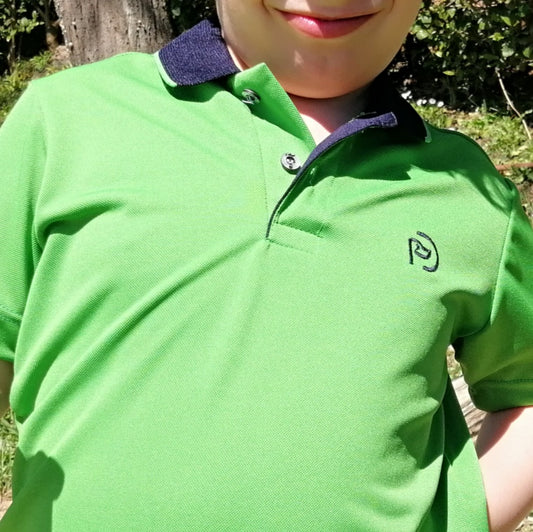 Polo de golf verde UPF 50+, kids