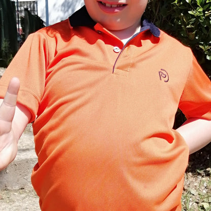 Polo golf naranja UPF 50+, kids