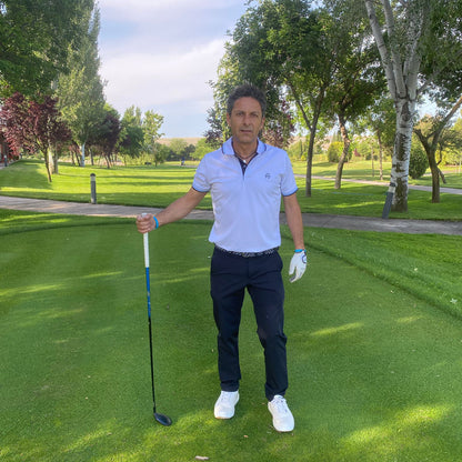 Polo técnico golf blanco, hombre. ¡Estilo y elegancia!