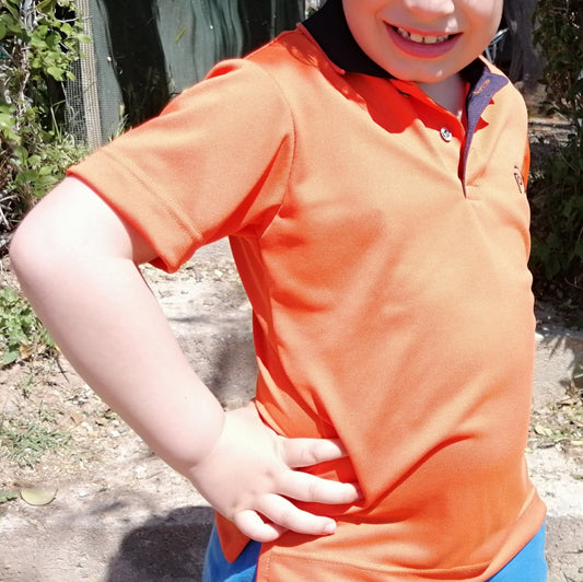 Polo golf naranja UPF 50+, kids