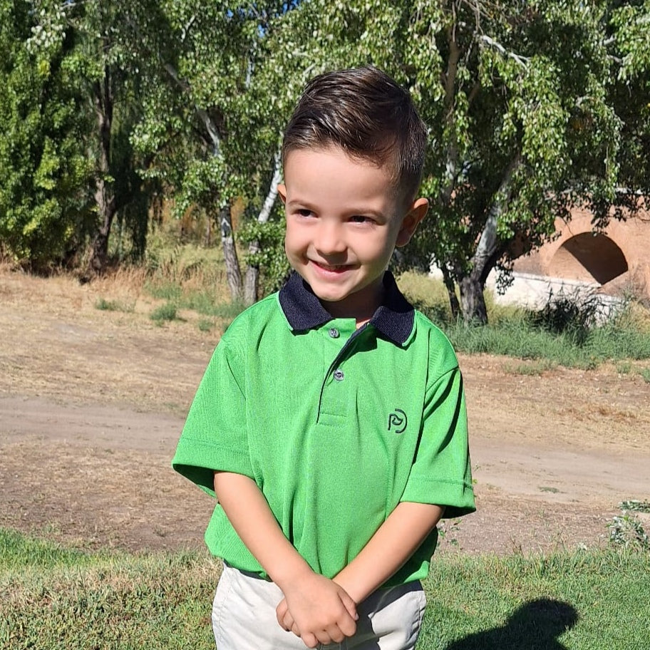 Polo técnico golf verde, kids, "un todo terreno"