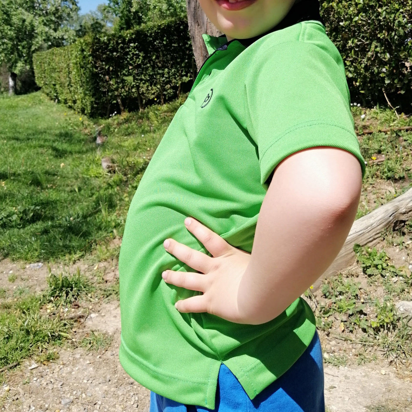 Polo de golf verde UPF 50+, kids