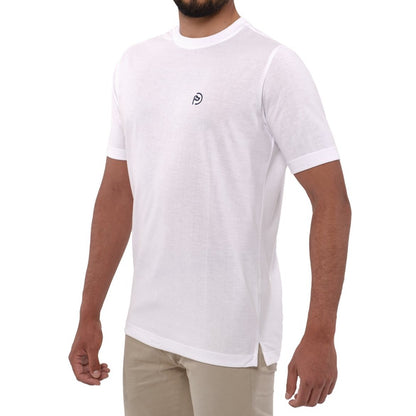 Camiseta blanca de algodón, acabados Premium, fabricada en España