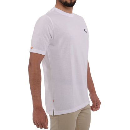 Camiseta blanca de algodón, con acabados Premium, fabricada en España