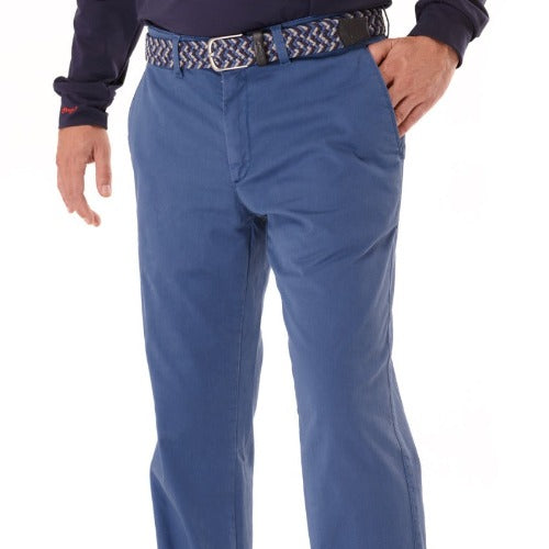 Pantalón de corte recto estilo chino azul