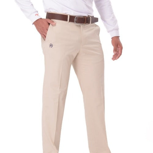 Pantalón cintura extensible, tejido gabardina beige
