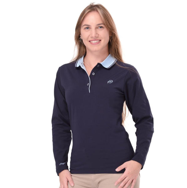 Polo de golf celeste con protección solar, hombre – Hoyo 7